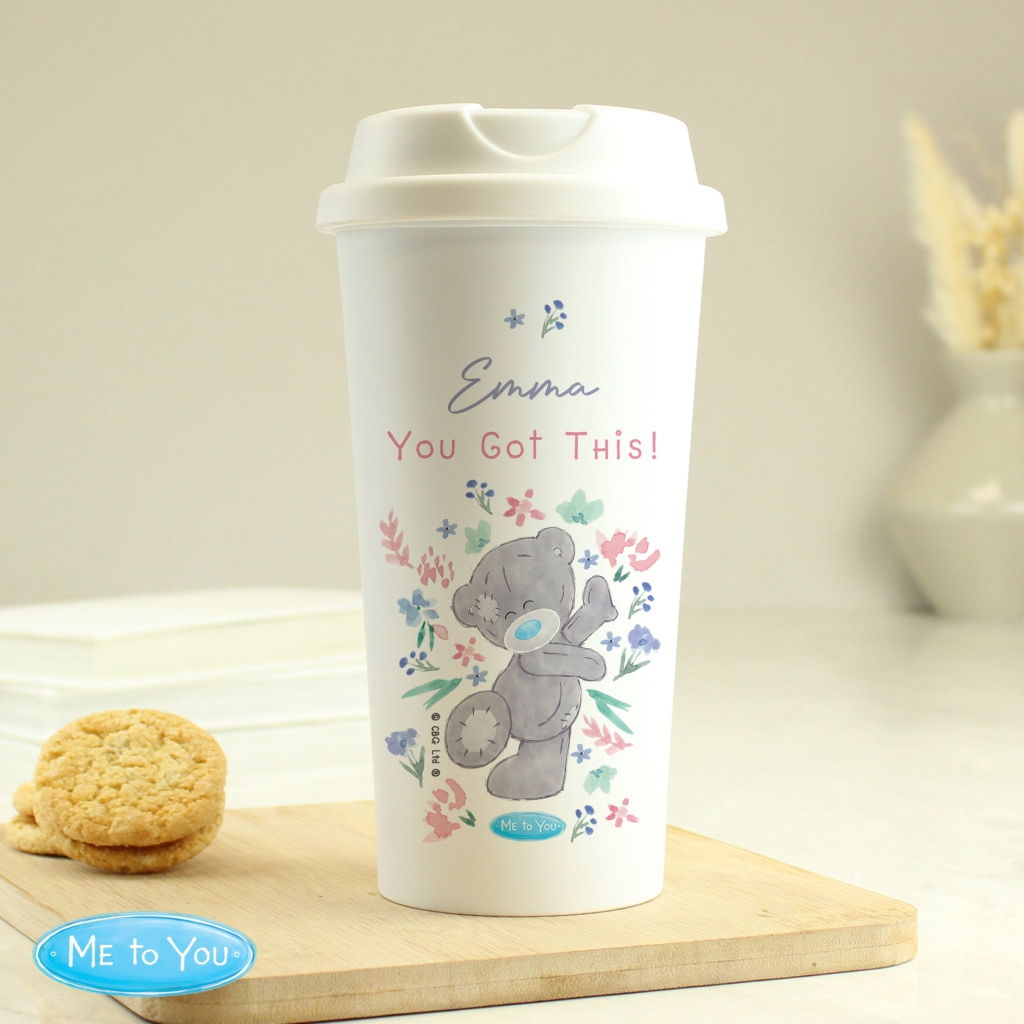 Personalised Me To You Floral Insulated Reusable Eco Travel Cup | Inspired Creative Gifts | UK Supplier