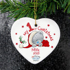 Personalised Me to You My 1st Christmas Ceramic Heart Decoration | Inspired Creative Gifts | UK Supplier