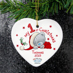 Personalised Me to You My 1st Christmas Ceramic Heart Decoration | Inspired Creative Gifts | UK Supplier