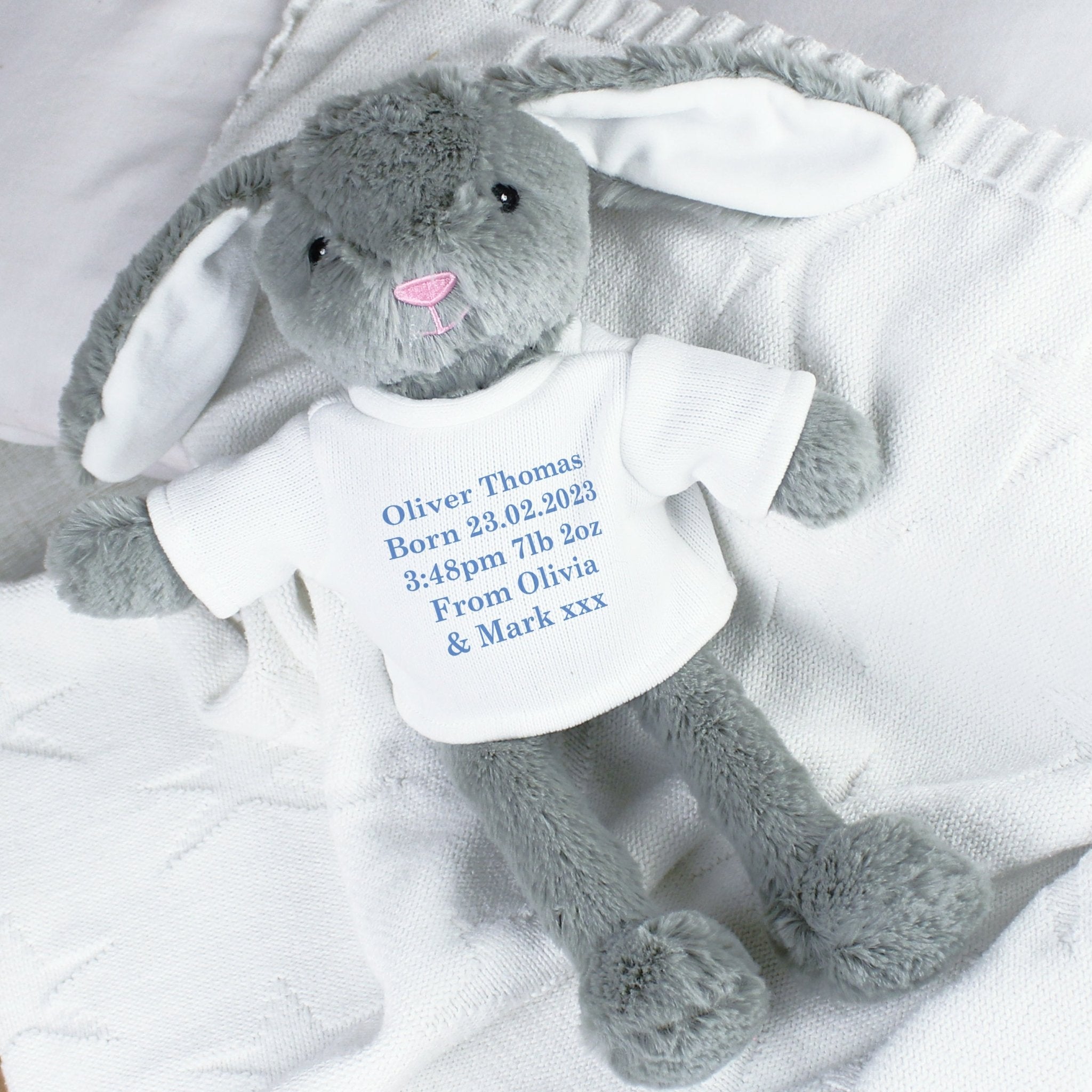 Personalised Message Bunny Rabbit - Blue | Inspired Creative Gifts | UK Supplier