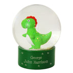 Personalised Message Dinosaur Glitter Snow Globe | Inspired Creative Gifts | UK Supplier