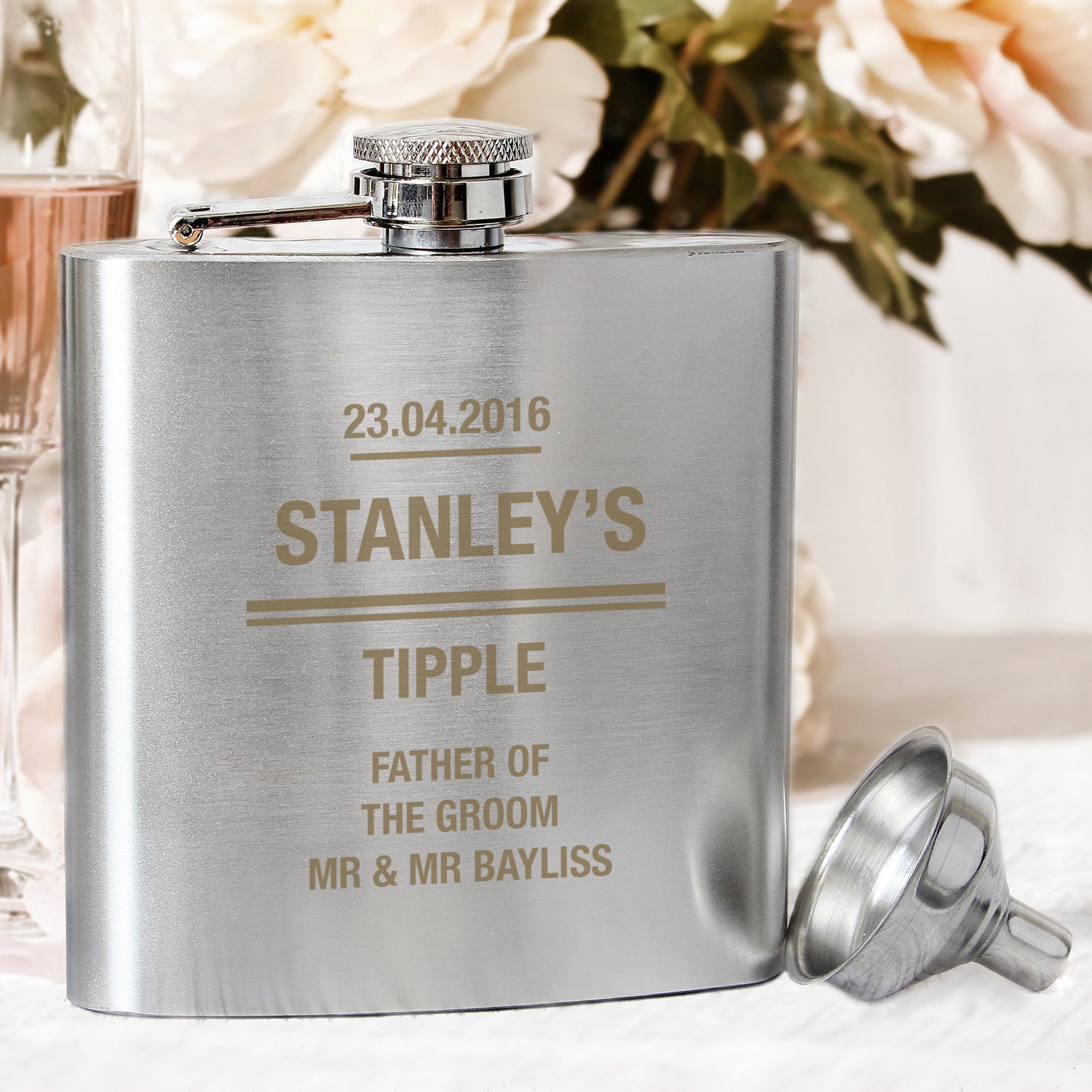 Personalised Message Stainless Steel Hip Flask | Inspired Creative Gifts | UK Supplier