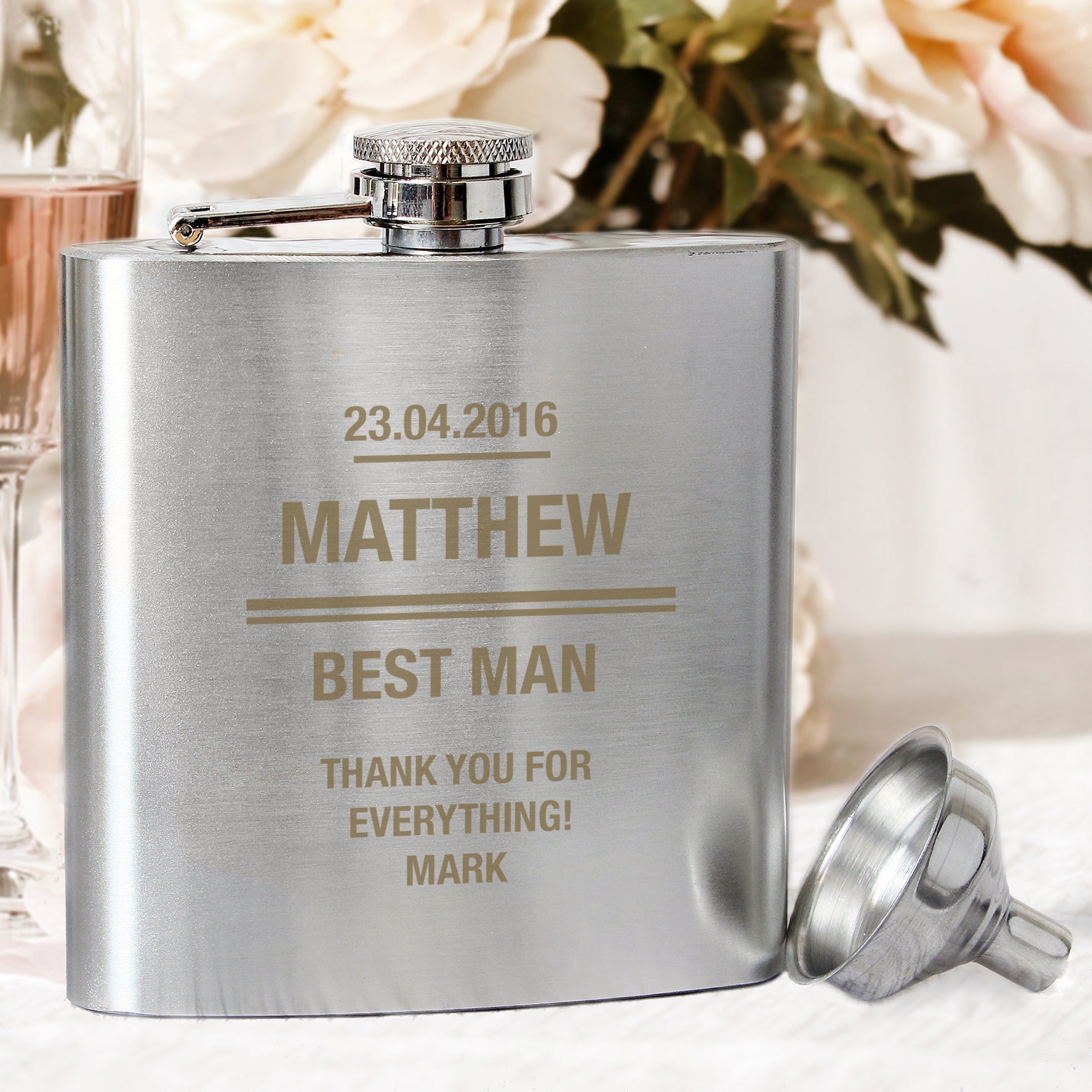 Personalised Message Stainless Steel Hip Flask | Inspired Creative Gifts | UK Supplier