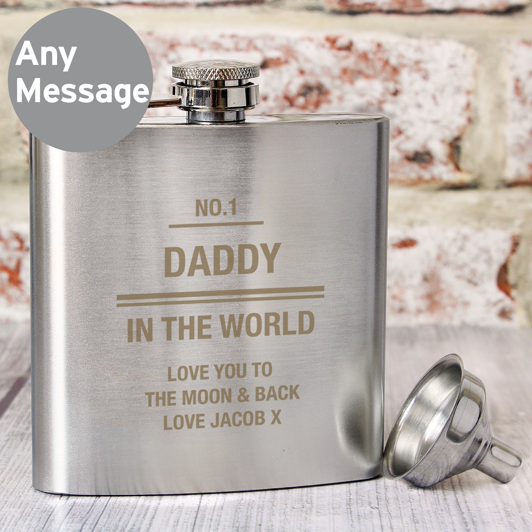Personalised Message Stainless Steel Hip Flask | Inspired Creative Gifts | UK Supplier