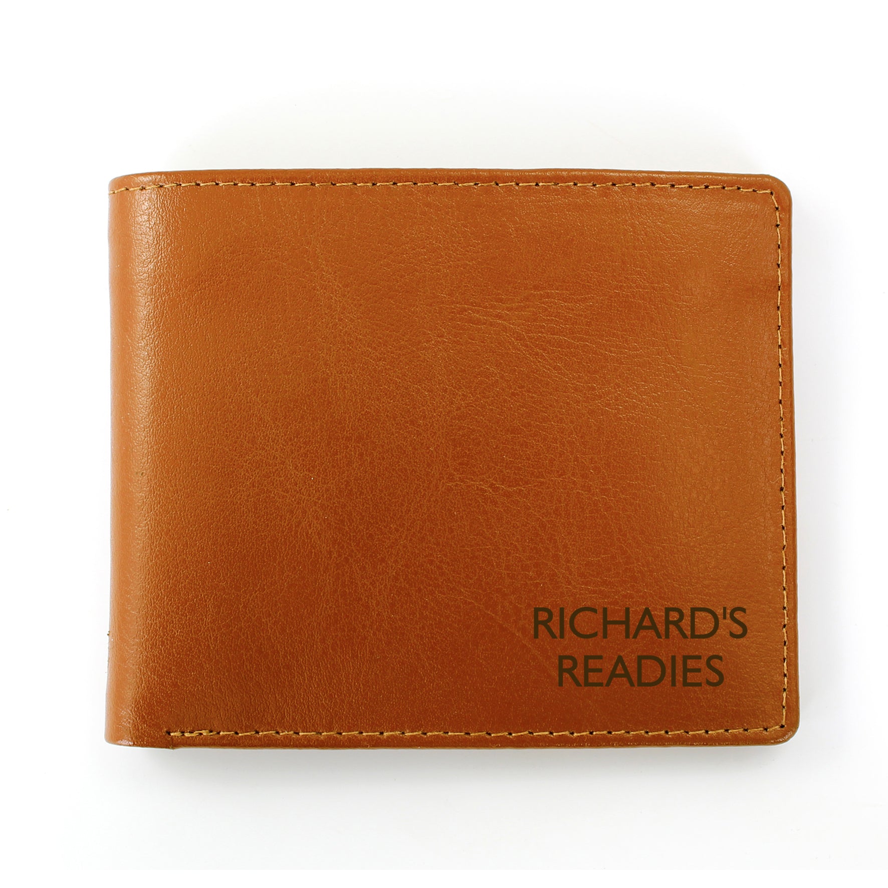 Personalised Message Tan Leather Wallet | Inspired Creative Gifts | UK Supplier