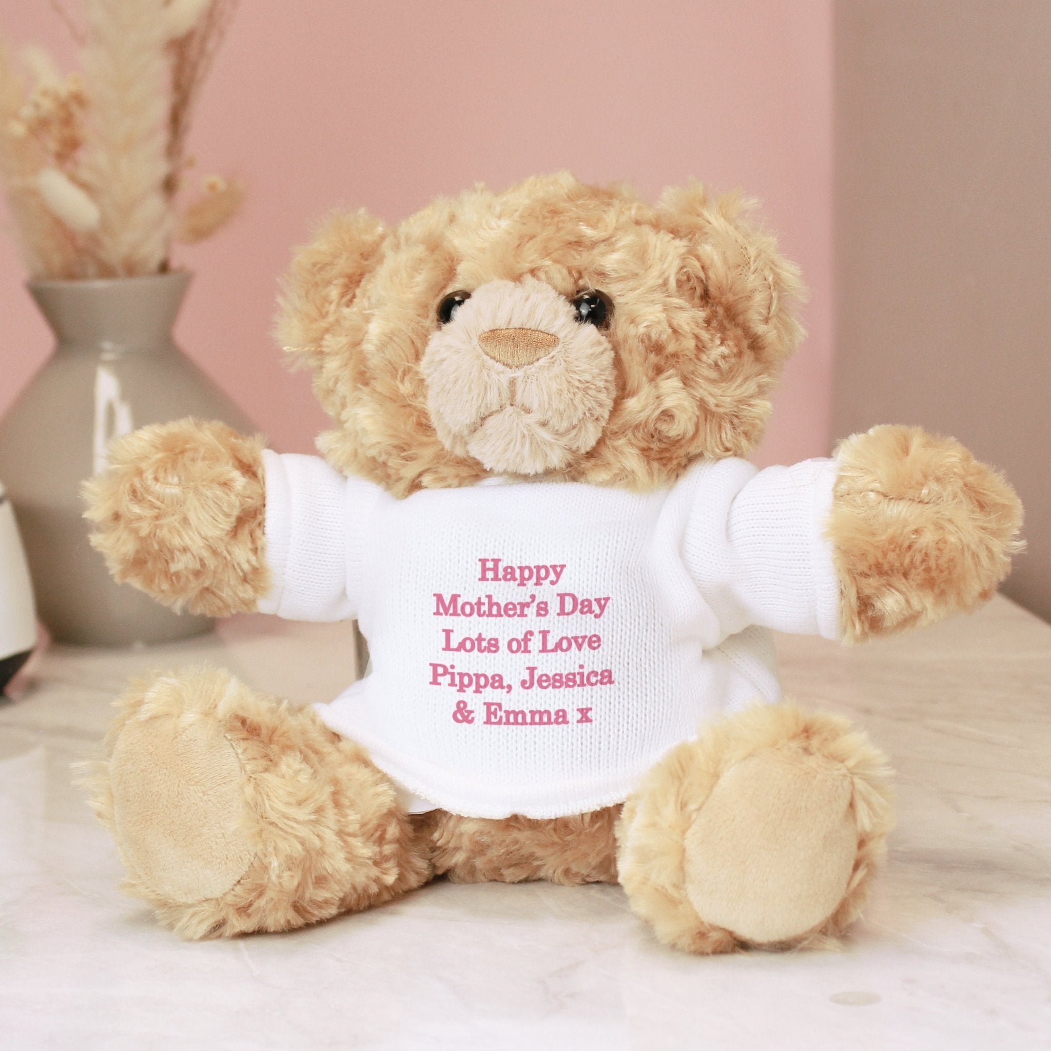 Personalised Message Teddy Bear - Pink | Inspired Creative Gifts | UK Supplier