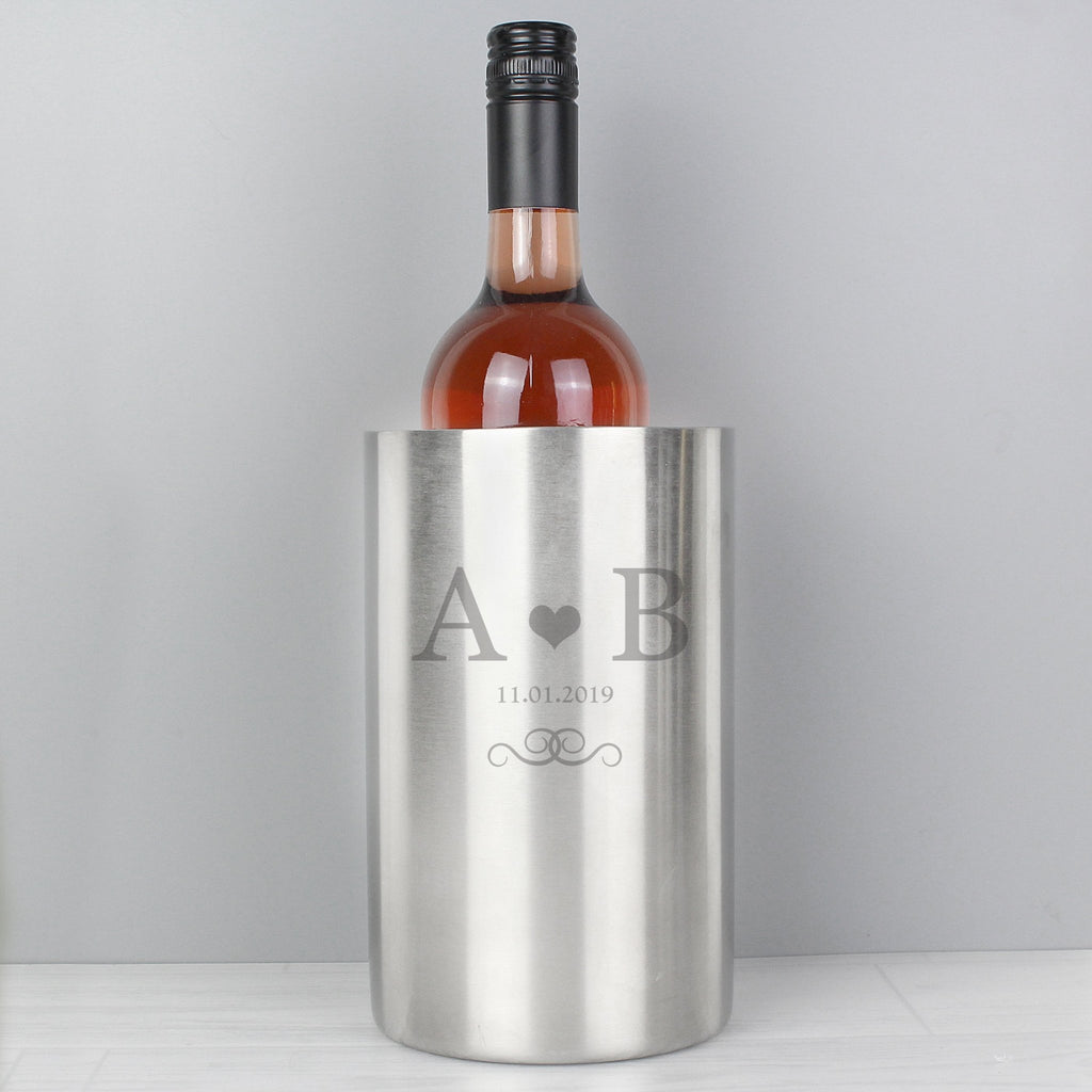 Personalised Monogram Stainless Steel Wine Cooler | Inspired Creative Gifts | UK Supplier
