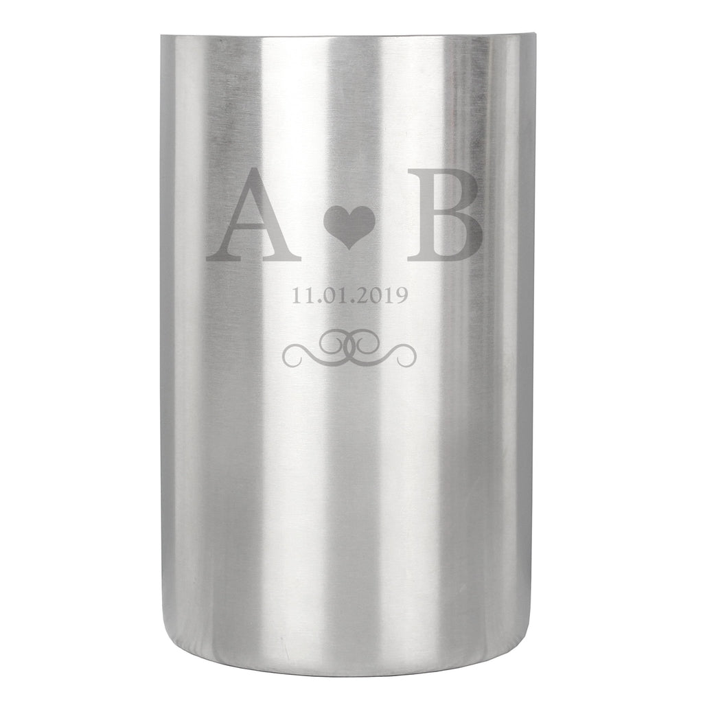 Personalised Monogram Stainless Steel Wine Cooler | Inspired Creative Gifts | UK Supplier