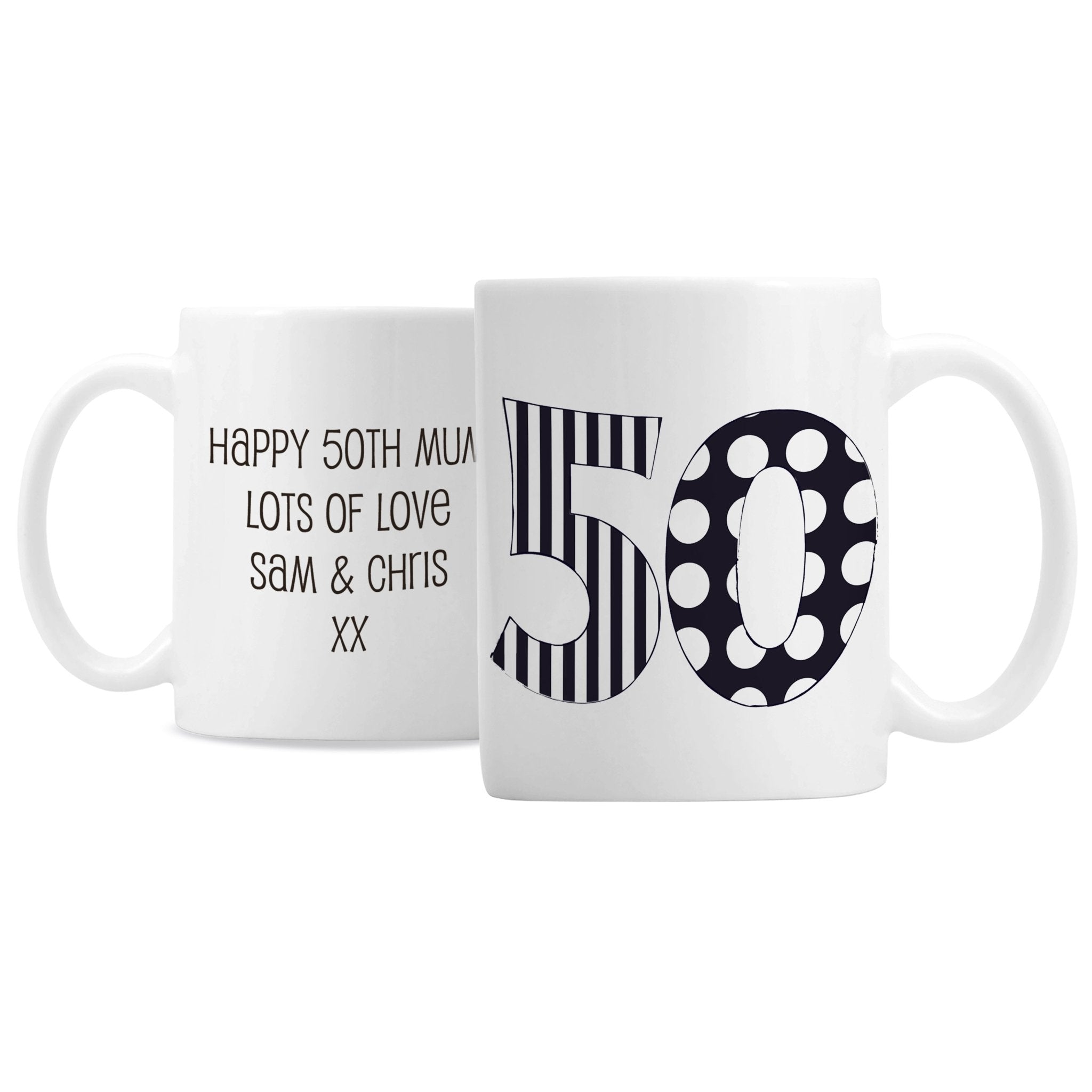Personalised Monotone Numbers Mug | Inspired Creative Gifts | UK Supplier