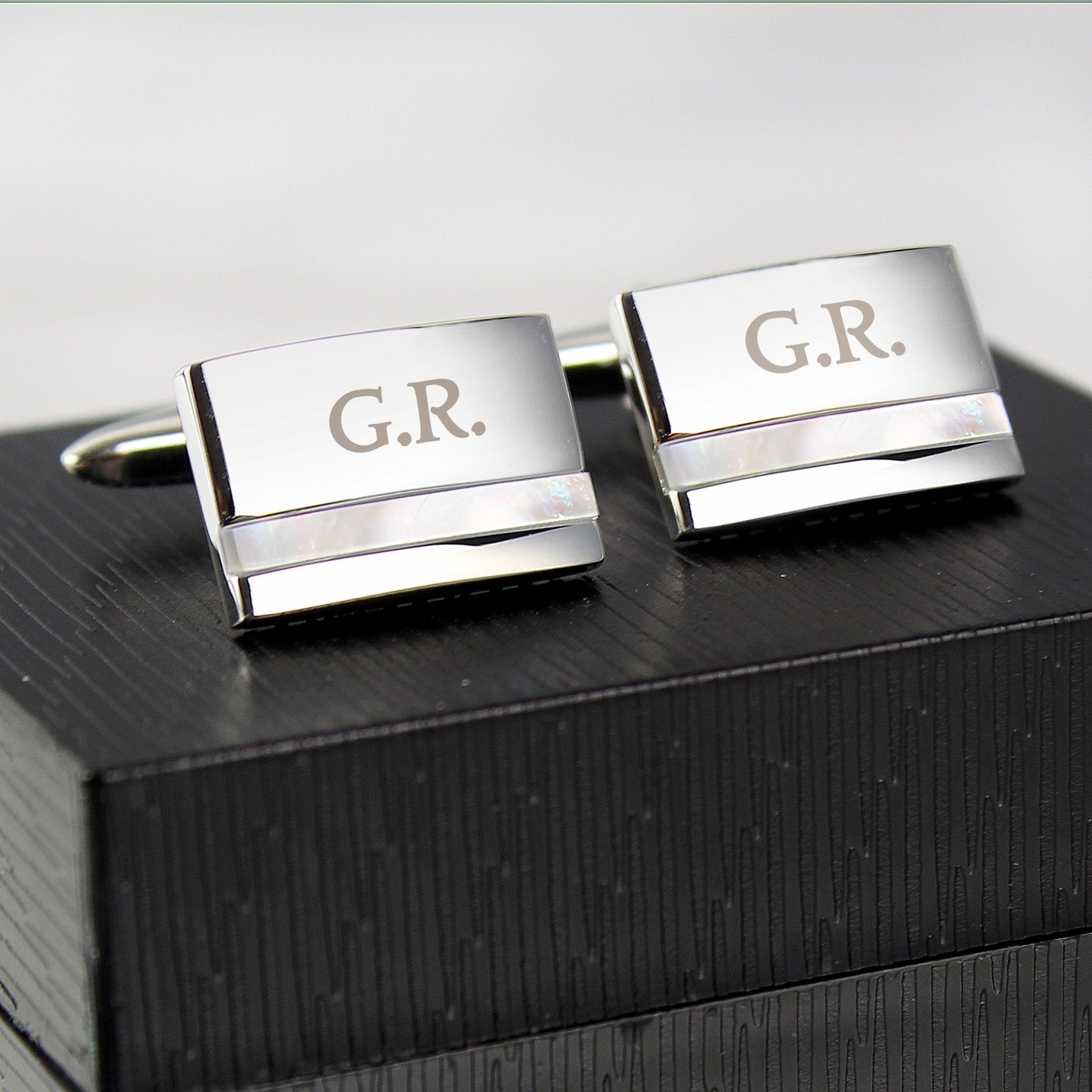 Personalised Mother of Pearl Cufflinks | Inspired Creative Gifts | UK Supplier