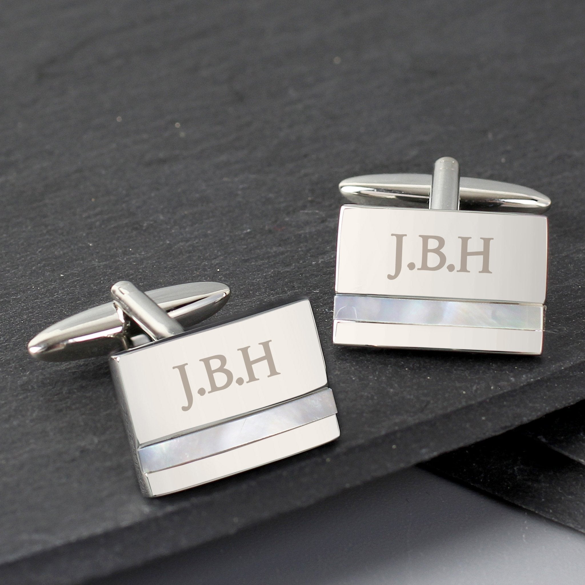 Personalised Mother of Pearl Cufflinks | Inspired Creative Gifts | UK Supplier