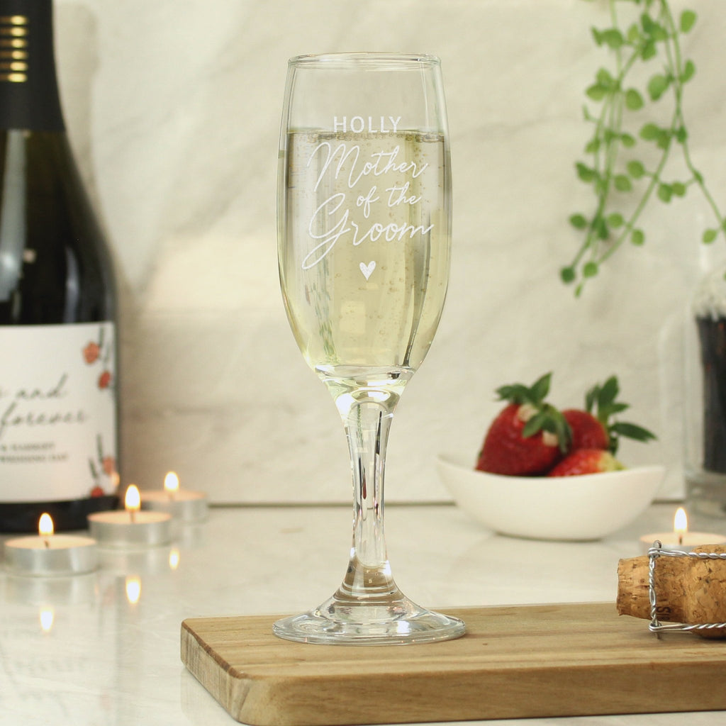 Personalised Mother of the Groom Flute Glass | Inspired Creative Gifts | UK Supplier