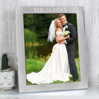 Personalised Mr & Mrs 10x8 Silver Photo Frame | Inspired Creative Gifts | UK Supplier