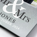 Personalised Mr & Mrs 4x4 Glitter Glass Photo Frame | Inspired Creative Gifts | UK Supplier
