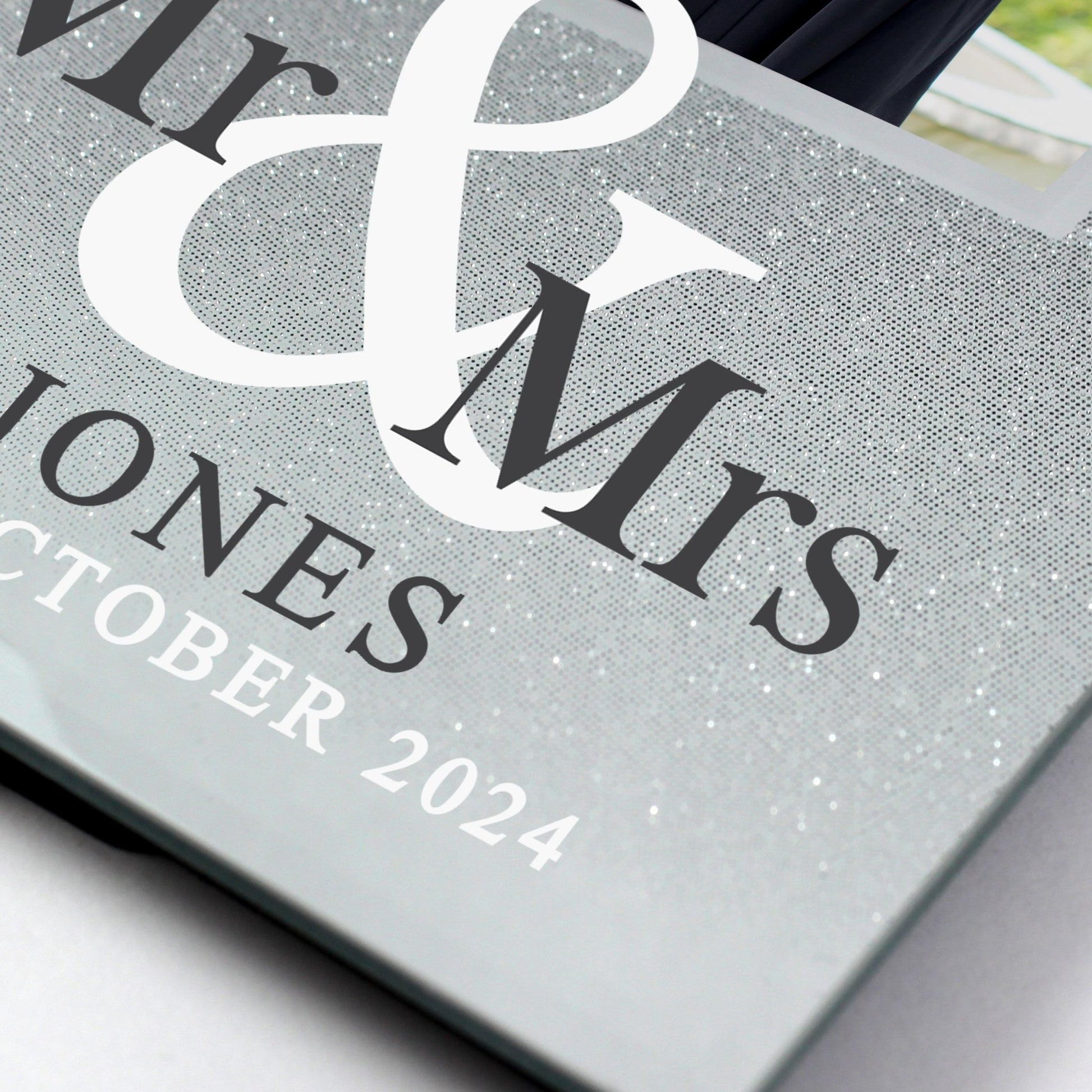 Personalised Mr & Mrs 4x4 Glitter Glass Photo Frame | Inspired Creative Gifts | UK Supplier