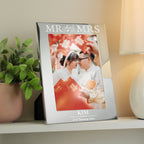 Personalised Mr & Mrs 5x7 Silver Photo Frame | Inspired Creative Gifts | UK Supplier