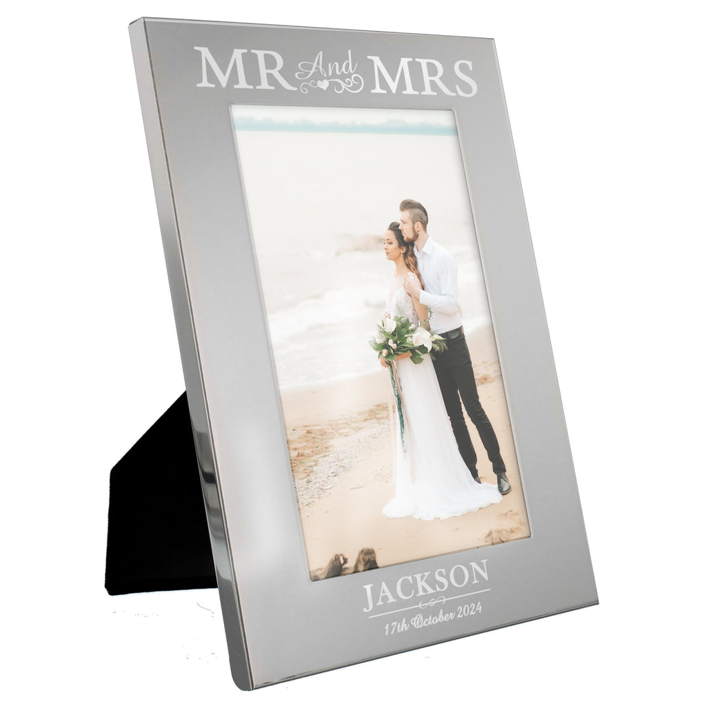 Personalised Mr & Mrs 6x4 Silver Photo Frame | Inspired Creative Gifts | UK Supplier