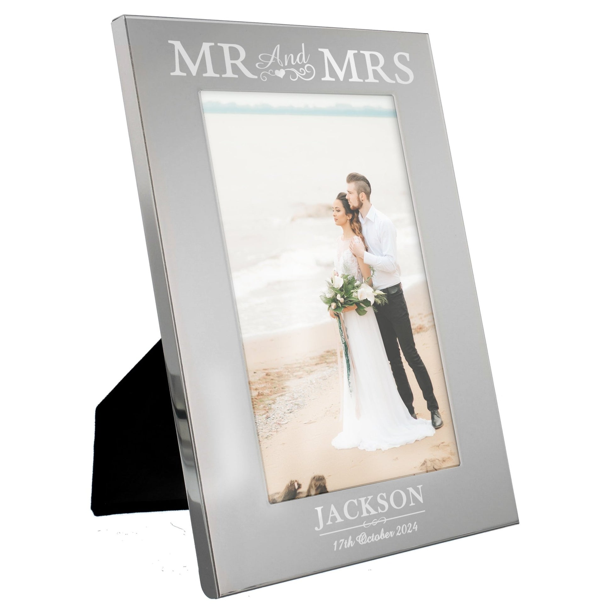 Personalised Mr & Mrs 6x4 Silver Photo Frame | Inspired Creative Gifts | UK Supplier