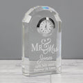 Personalised Mr & Mrs Crystal Clock | Inspired Creative Gifts | UK Supplier
