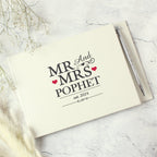 Personalised Mr & Mrs Hardback Guest Book & Pen | Inspired Creative Gifts | UK Supplier