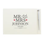 Personalised Mr & Mrs Hardback Guest Book & Pen | Inspired Creative Gifts | UK Supplier