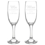 Personalised Mr & Mrs Pair of Flutes | Inspired Creative Gifts | UK Supplier