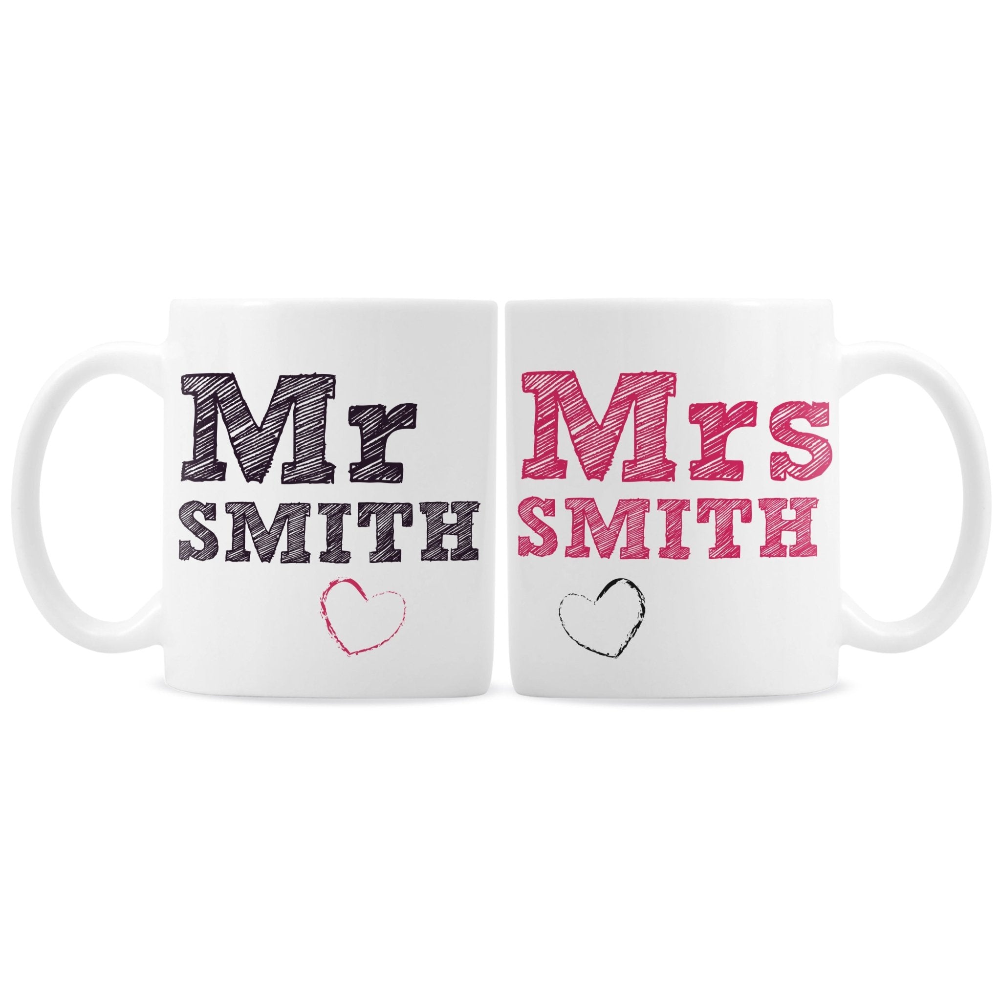 Personalised Mr & Mrs Sketch Mug Set | Inspired Creative Gifts | UK Supplier