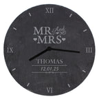 Personalised Mr & Mrs Slate Clock | Inspired Creative Gifts | UK Supplier