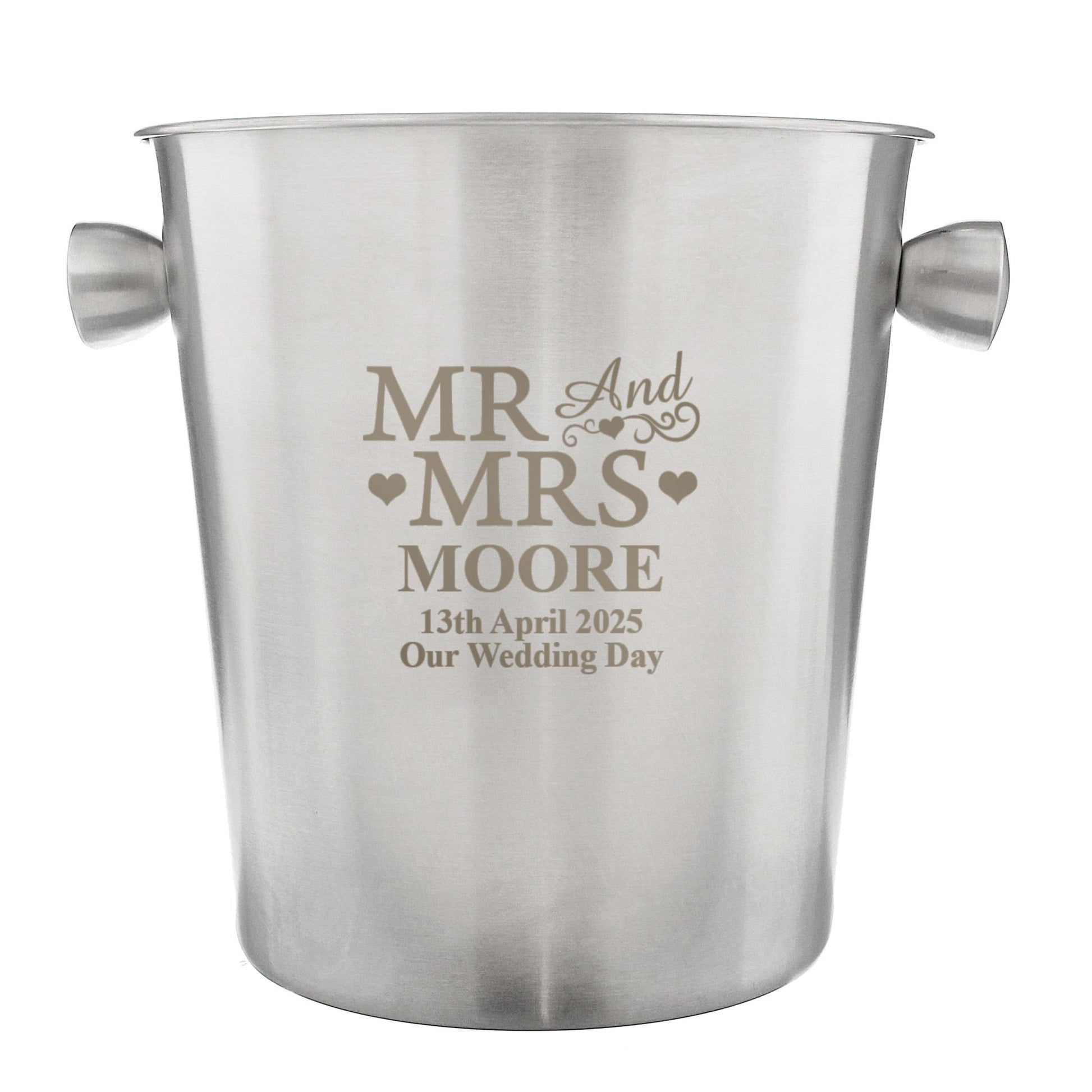Personalised Mr & Mrs Stainless Steel Ice Bucket | Inspired Creative Gifts | UK Supplier