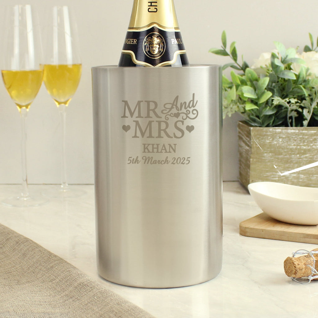 Personalised Mr & Mrs Wine Cooler | Inspired Creative Gifts | UK Supplier
