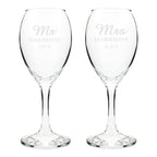 Personalised Mr & Mrs Wine Glass Set | Inspired Creative Gifts | UK Supplier