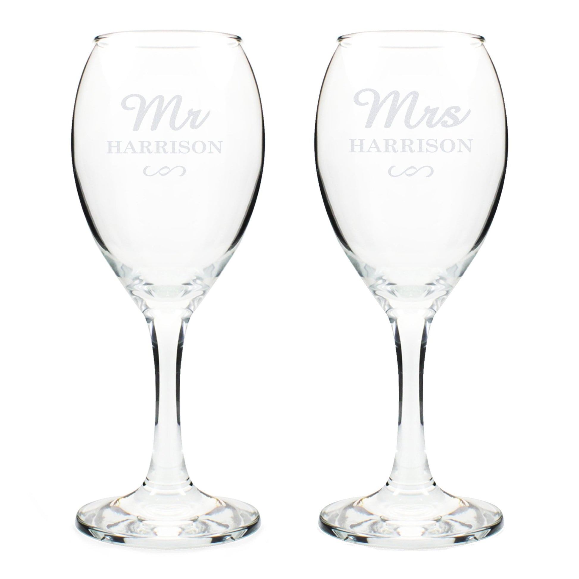 Personalised Mr & Mrs Wine Glass Set | Inspired Creative Gifts | UK Supplier
