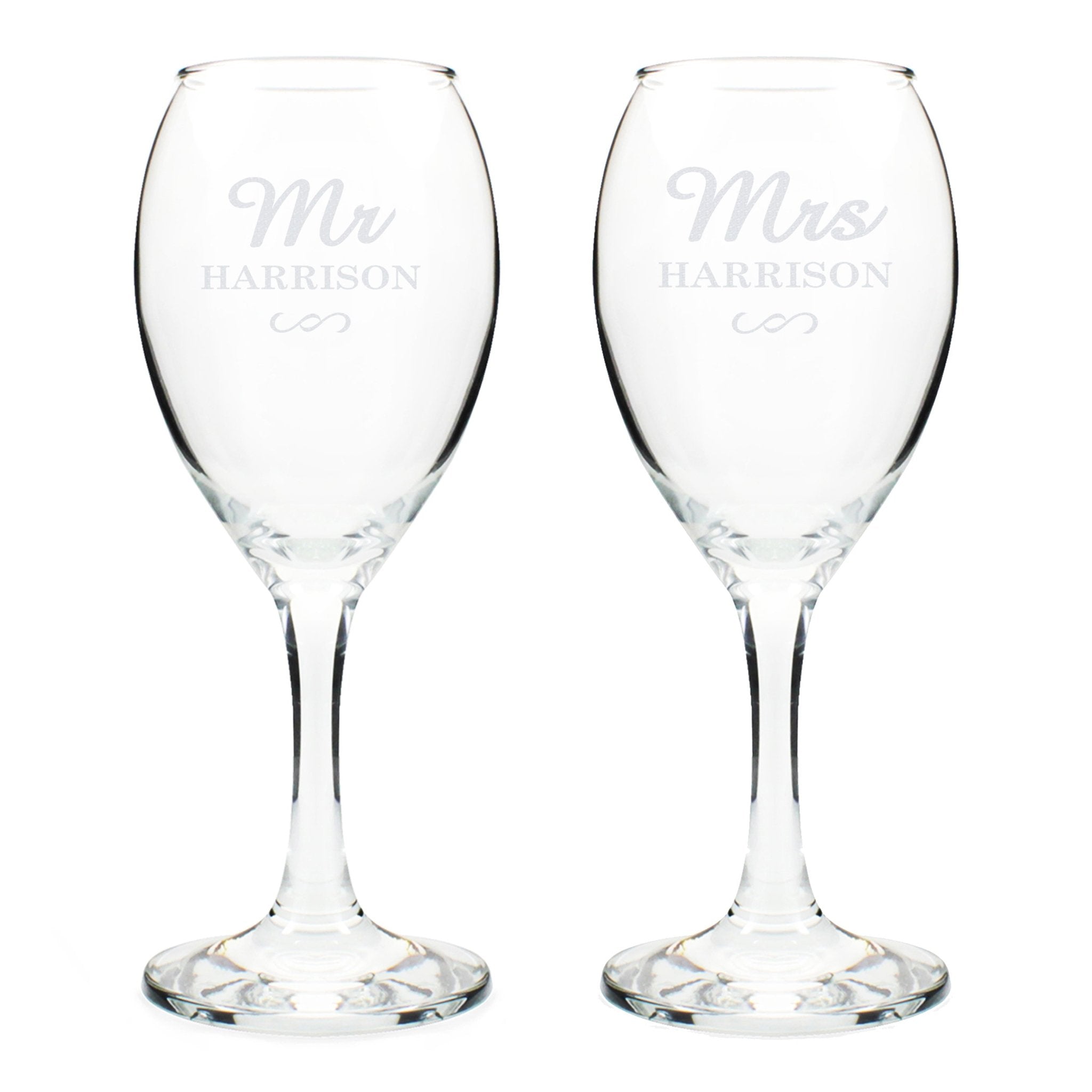 Personalised Mr & Mrs Wine Glass Set | Inspired Creative Gifts | UK Supplier