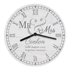 Personalised Mr & Mrs Wooden Clock | Inspired Creative Gifts | UK Supplier