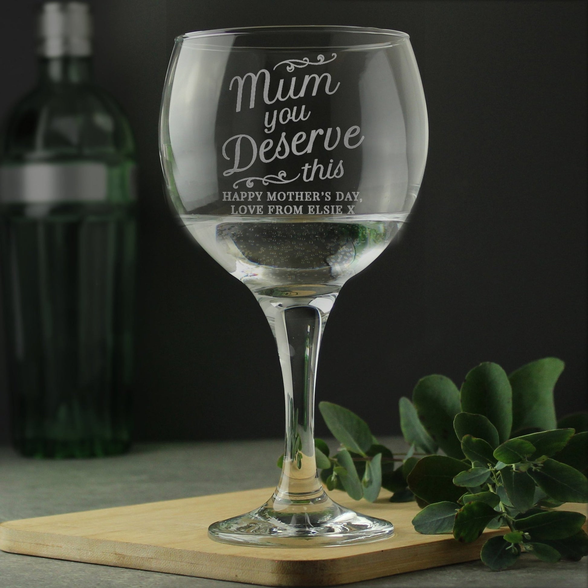 Personalised 'Mum You Deserve This' Gin Balloon Glass | Inspired Creative Gifts | UK Supplier