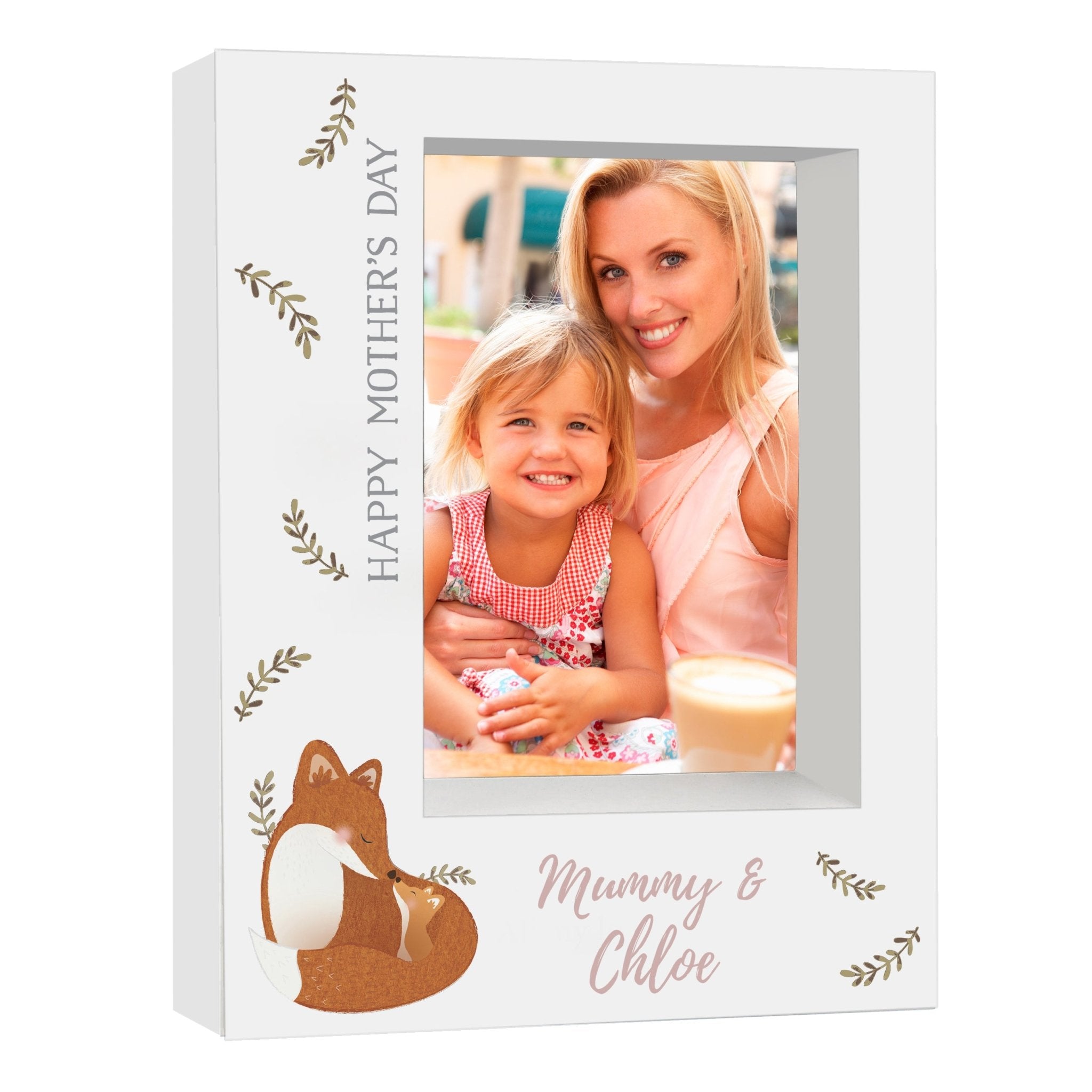 Personalised Mummy and Me Fox 5x7 Box Photo Frame | Inspired Creative Gifts | UK Supplier