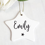 Personalised Name Ceramic Star Decoration | Inspired Creative Gifts | UK Supplier