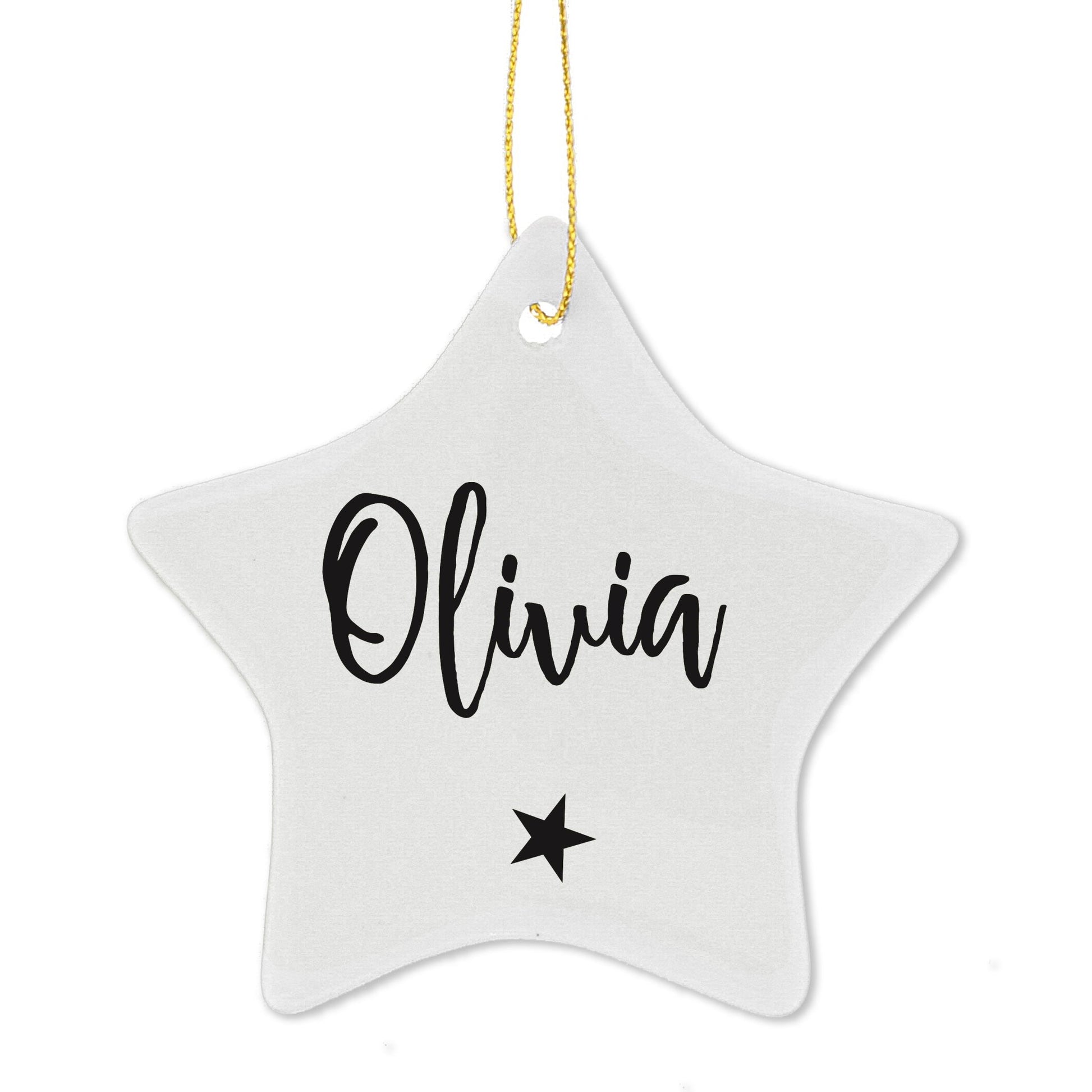 Personalised Name Ceramic Star Decoration | Inspired Creative Gifts | UK Supplier