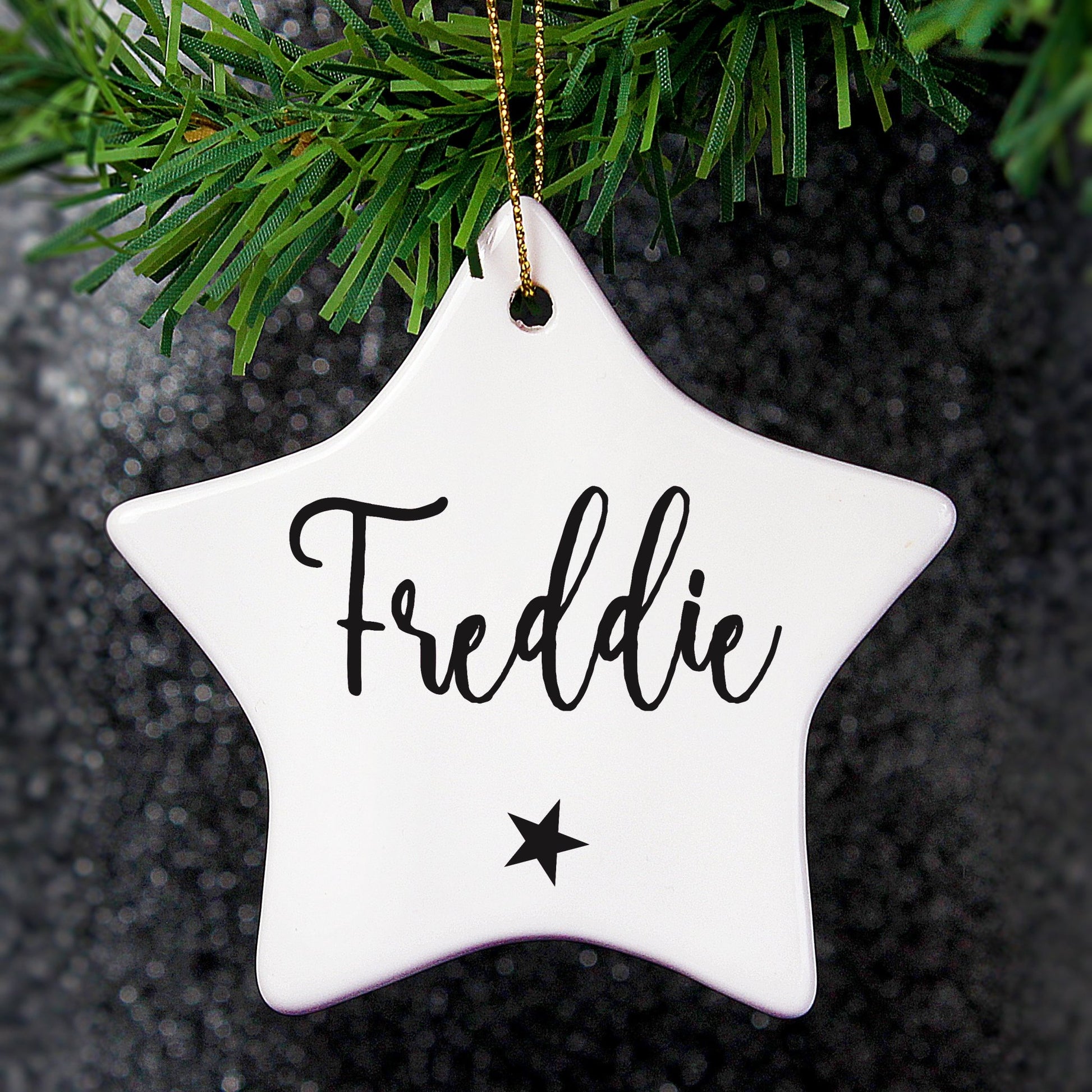 Personalised Name Ceramic Star Decoration | Inspired Creative Gifts | UK Supplier
