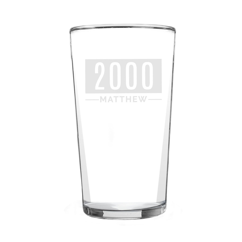 Personalised Name & Date Pint Glass | Inspired Creative Gifts | UK Supplier