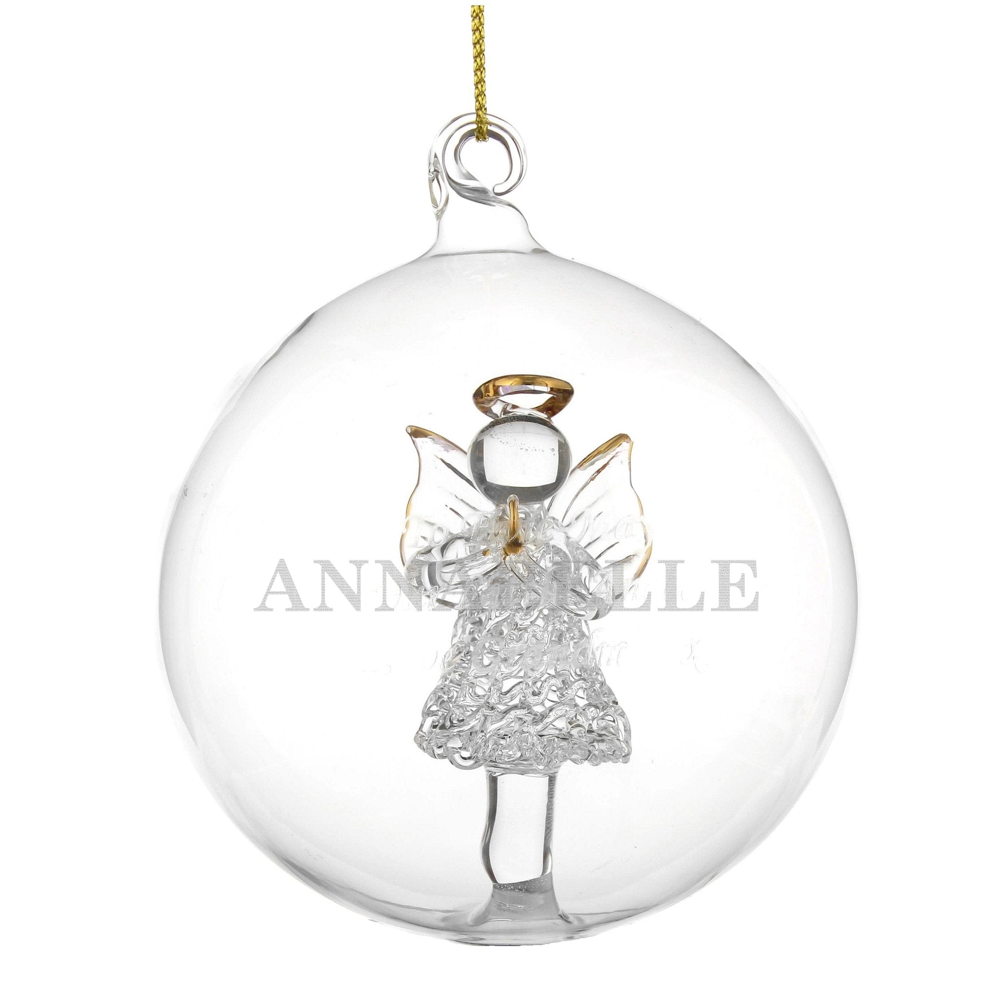 Personalised Name Only Angel Glass Bauble | Inspired Creative Gifts | UK Supplier