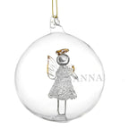 Personalised Name Only Angel Glass Bauble | Inspired Creative Gifts | UK Supplier