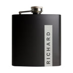 Personalised Name Only Black Hip Flask | Inspired Creative Gifts | UK Supplier