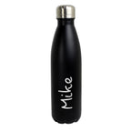 Personalised Name Only Black Metal Insulated Drinks Bottle | Inspired Creative Gifts | UK Supplier