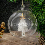 Personalised Name Only Christmas Tree Glass Bauble | Inspired Creative Gifts | UK Supplier