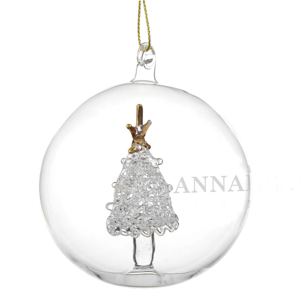 Personalised Name Only Christmas Tree Glass Bauble | Inspired Creative Gifts | UK Supplier