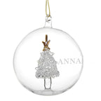 Personalised Name Only Christmas Tree Glass Bauble | Inspired Creative Gifts | UK Supplier