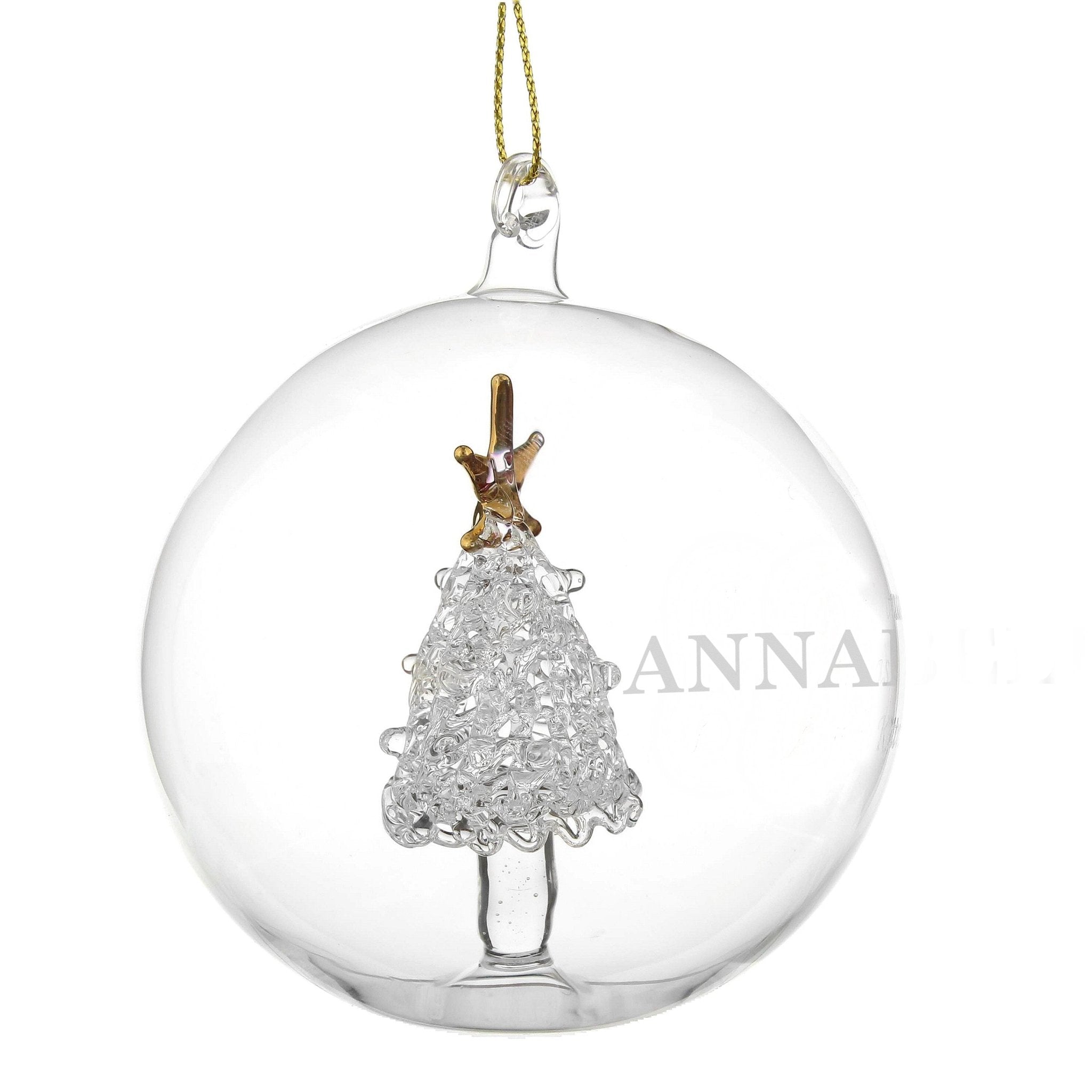 Personalised Name Only Christmas Tree Glass Bauble | Inspired Creative Gifts | UK Supplier