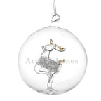 Personalised Name Only Reindeer Glass Bauble | Inspired Creative Gifts | UK Supplier