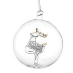 Personalised Name Only Reindeer Glass Bauble | Inspired Creative Gifts | UK Supplier